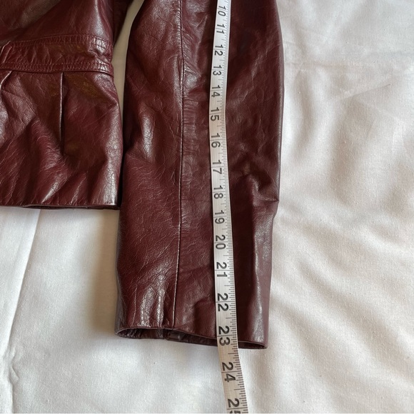 OPERA Burgundy Colour Women’s Leather Jacket Size 13/14 - Picture 7 of 16